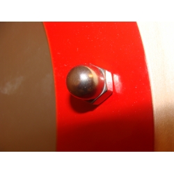 Bulaj płaski 323 mm czerwony szkło matowe nakrętki kołpakowe
