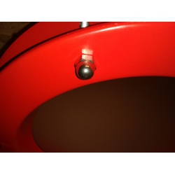 Bulaj tłoczony 350 mm czerwony szkło matowe nakrętki kołpakowe