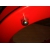 Bulaj tłoczony 350 mm czerwony szkło przeźroczyste nakrętki kołpakowe