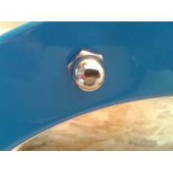 Bulaj tłoczony 350 mm niebieski szkło przeźroczyste nakrętki kołpakowe