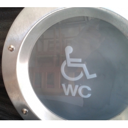 Bulaj tłoczony 350 mm inox do wc niepełnosprawni nakrętki wieńcowe